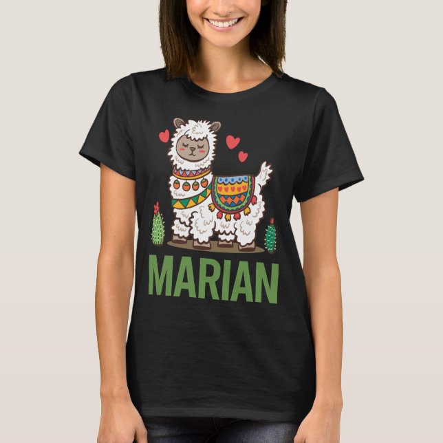 Camiseta Lovely Alpaca - Nome Marian (Frente)