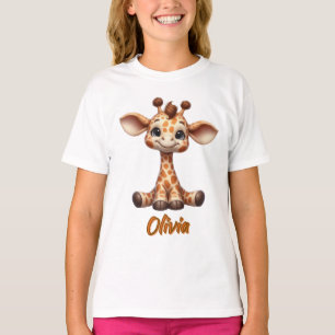 Camiseta Lovely Baby Giraffe - T-Shirt Personalizável Para 