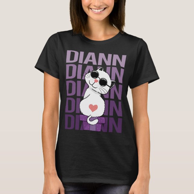 Camiseta Lovely Cat - Nome Diann (Frente)