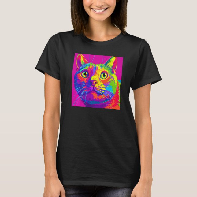 Camiseta Lovely kitten beautifully colored cat pop (Frente)