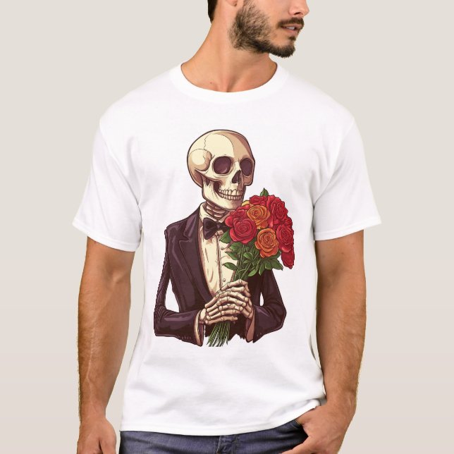Camiseta Lover Bones � Funny Romantic Skeleton (Frente)