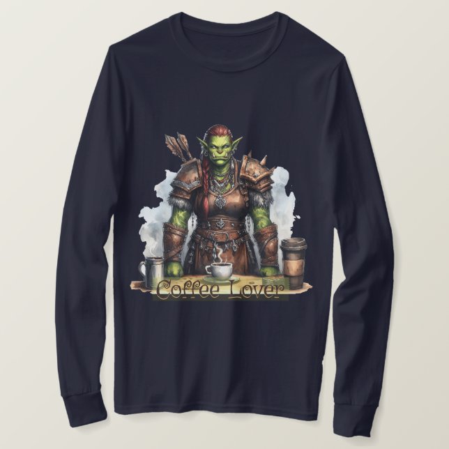 Camiseta Lover Café - Uma T-Shirt Bonita e Engraçada para F (Frente do Design)