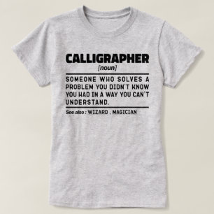 Camiseta Lover Caligrafia de Definição do Noun Calliógrafo