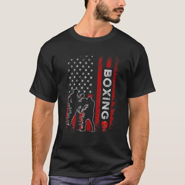 Camiseta Lover de Boxing de Vínculo com Bandeira Retroameri (Frente)