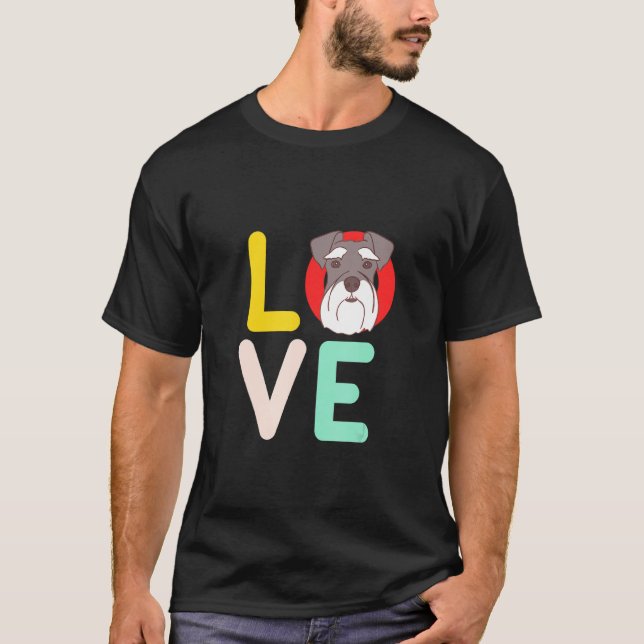 Camiseta Lover de Cão Retroativo de Schnauzer Miniatura Cuj (Frente)