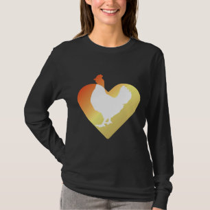 Camiseta Lover de frango cardíaco de frango retrô