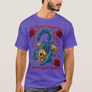 Camiseta Lover de Insetos do Gótico Escorpião Crânio