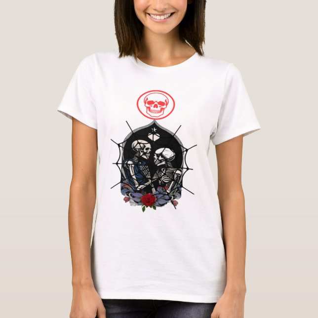Camiseta Lover esqueleto gótico (Frente)