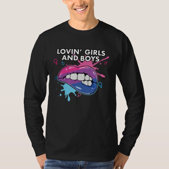 Camiseta Lovin' Girls And Boys Bisexual Pride March Bisexua (Frente)