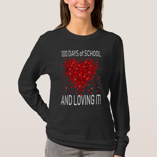 Camiseta Loving 100 Days of School Cute Heart Happy 100th D (Frente)