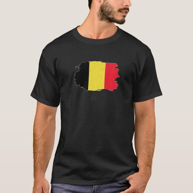 Camiseta Loving Belgium Flag Patriótico Belga Sports Suppo (Frente)