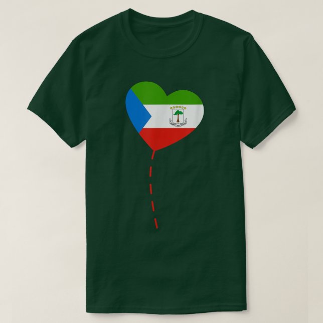 Camiseta Loving Equatorial Guinea Flag Heart Patriotic Equa (Frente do Design)