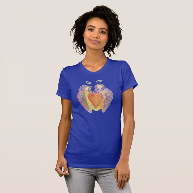 Camiseta Loving Kind Guardian Angels Art T-Shirts de mulher (Frente Completa)