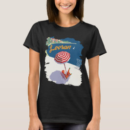 Camiseta Lovran Croácia Praia Guarda-Chuva Vermelho Viagem