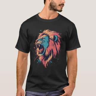 Camiseta Löwe Farbenfroh Splash Kunst Tierdesign