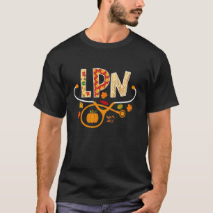 Camiseta LPN Outono Stethoscope Abóbora Enfermeira Prática