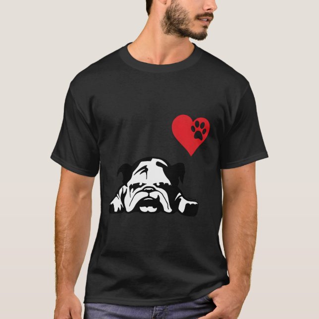 Camiseta Lpreguiçoso Buldogue I Love My English Buldol Lov (Frente)