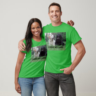 Camiseta LR I ama meus laboratórios com fotos