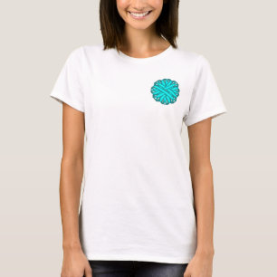 Camiseta Lt Blue/Teal Flower Ribbon por Kenneth Yoncich