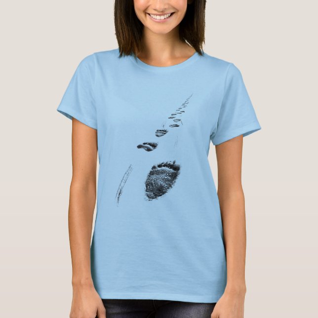 Camiseta Lt do pln de Cange do clima do Tshirt das pegadas (Frente)