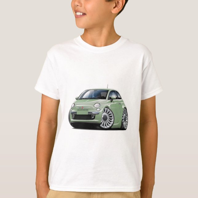 Camiseta Lt Verde Carro de Fiat 500 (Frente)