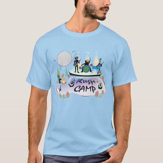 Camiseta Lt vívido Azul RushCamp do t-shirt básico dos (Frente)