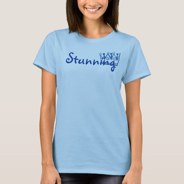 Camiseta Ltblue da coroa, impressionante (Frente)