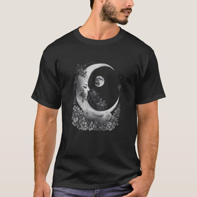 Camiseta Lua 7, raio de lua, satélite, celeste (Frente)