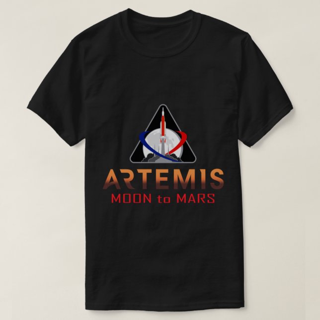 Camiseta Lua a Mars Mission Artemis 1 NASA (Frente do Design)