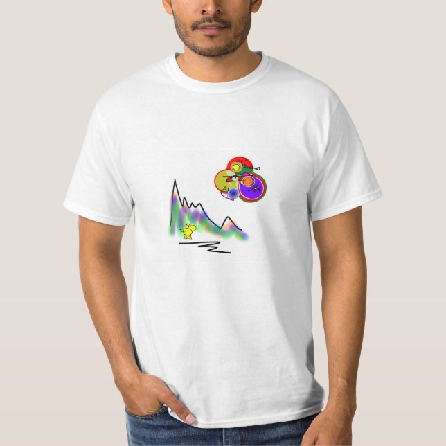 Camiseta lua abstrata da cor (Frente)