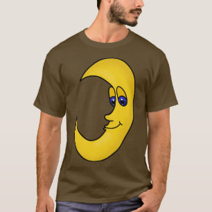 Camiseta Lua Amarela Com Olhos Azuis