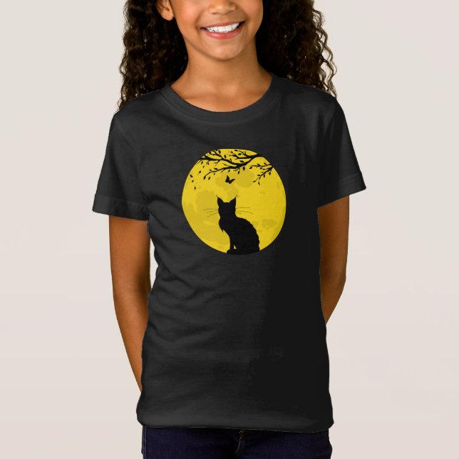 Camiseta Lua Amarela de Gato Negro (Frente)