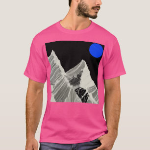 Camiseta Lua Azul Acima Das Montanhas Cobertas Por Neve Abs