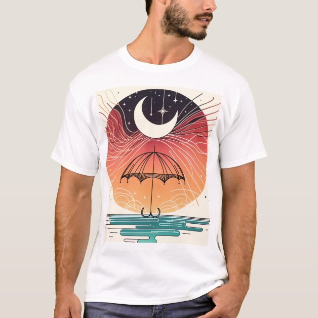 Camiseta Lua Boêmia e Chuva Mágica (Frente)