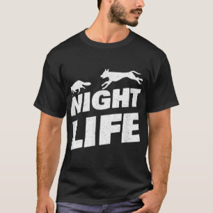 Camiseta Lua caçando vida noturna Raccon caçando engraçadin