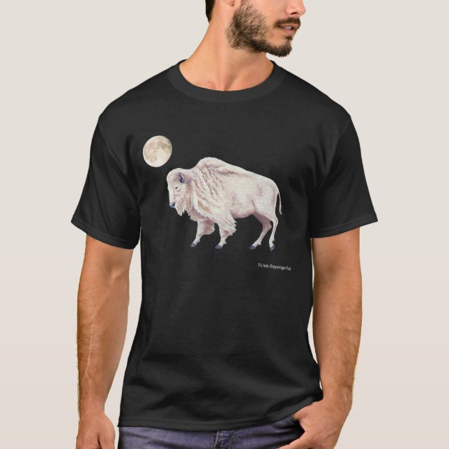 Camiseta Lua cheia branca do búfalo (Frente)