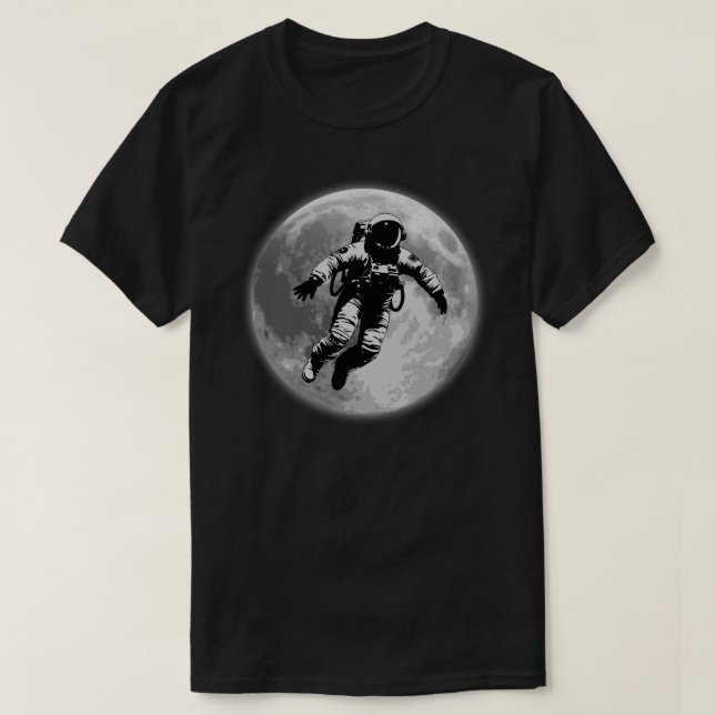 Camiseta Lua Cheia e Astronauta (Frente do Design)