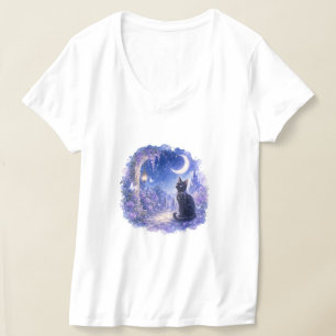 Camiseta Lua Cheia Gato Preto