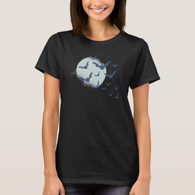 Camiseta Lua Cheia Morcego É Projetado Para Aqueles Que Apr (Frente)