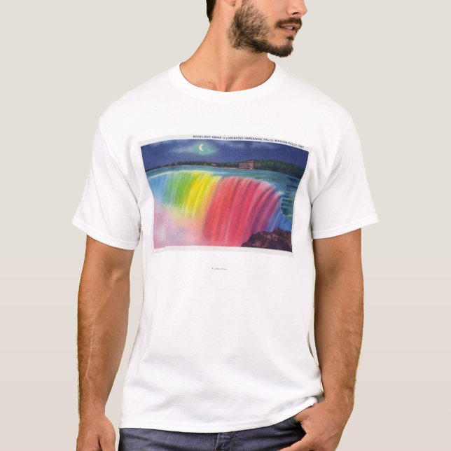 Camiseta Lua crescente acima de Horseshow iluminado (Frente)