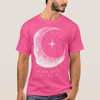 Camiseta Lua Crescente Com Estrelas À Noite Do Céu Lun