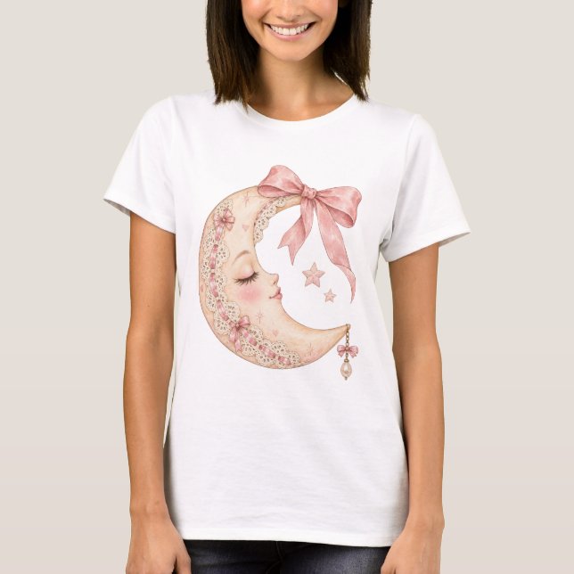 Camiseta Lua Crescente Coquete com Laço (Frente)