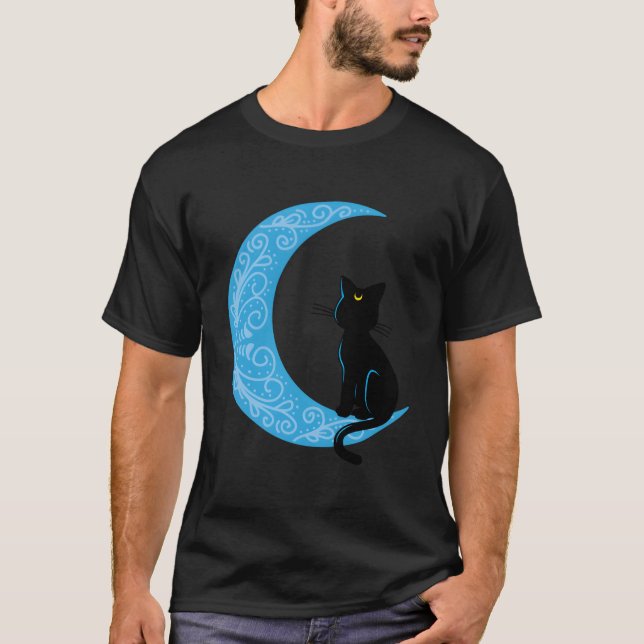 Camiseta Lua Crescente do Gato Preto Marinheiro Mãe (Frente)