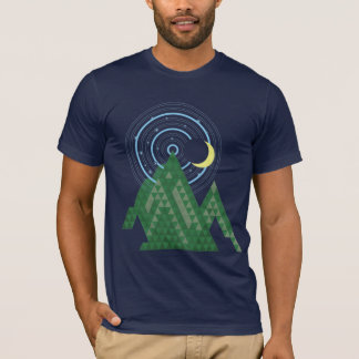 Camiseta lua crescente no céu da montanha