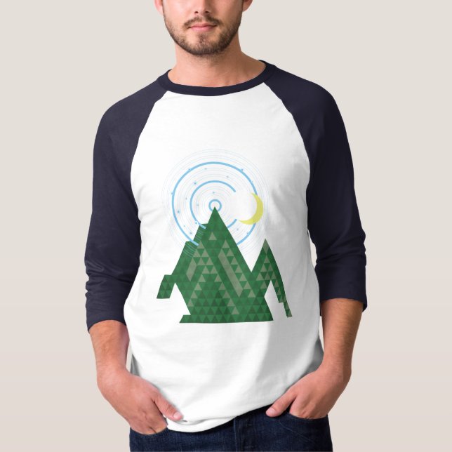 Camiseta lua crescente no céu da montanha (Frente)