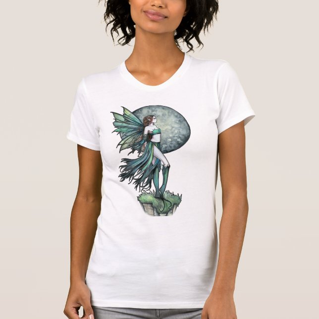 Camiseta Lua da Fada Verde Gótica (Frente)