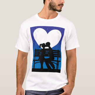 Camiseta Lua da silhueta do casal