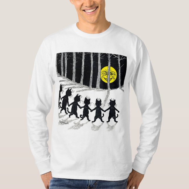 Camiseta Lua de cheio e Gatos, Louis Wain (Frente)