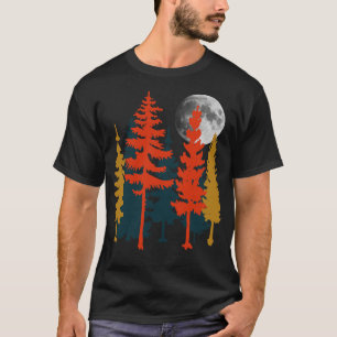 Camiseta Lua de cheio sobre árvores durante a noite