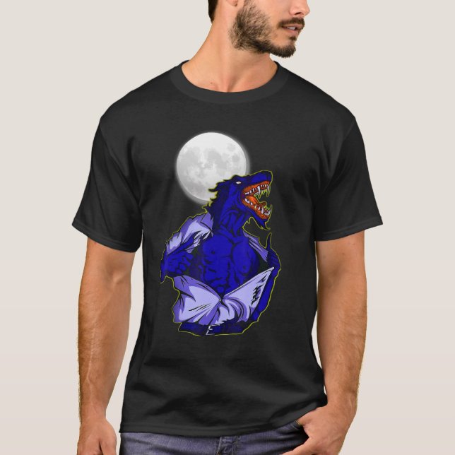 Camiseta Lua de cheio transforma o mundo selvagem assustado (Frente)